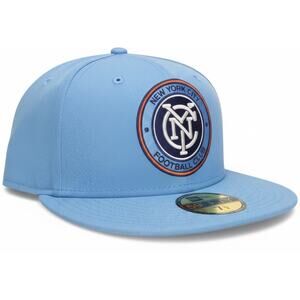 MLS New Era 59FIFTY NYC FC Fitted Hat Sky Blue Size 7 1/4